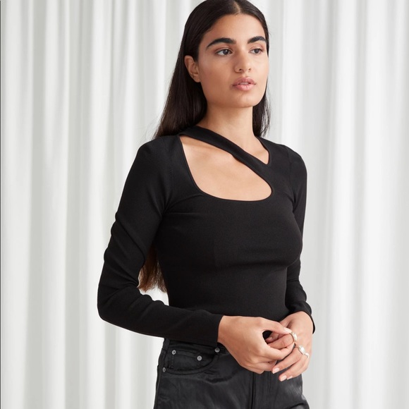 New with tags & OTHER STORIES Long Sleeve Cut Out Knit Top - Picture 2 of 6